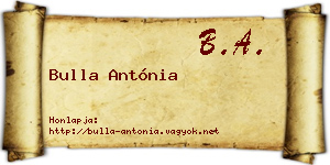 Bulla Antónia névjegykártya